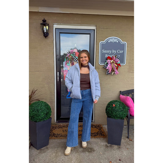 Heather Gray Puffer Jacket