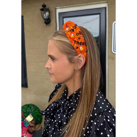 Trick/Treat Headband, Orange