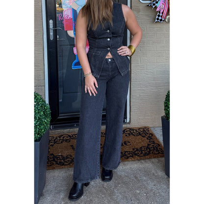 Ashe Button Down Denim Vest