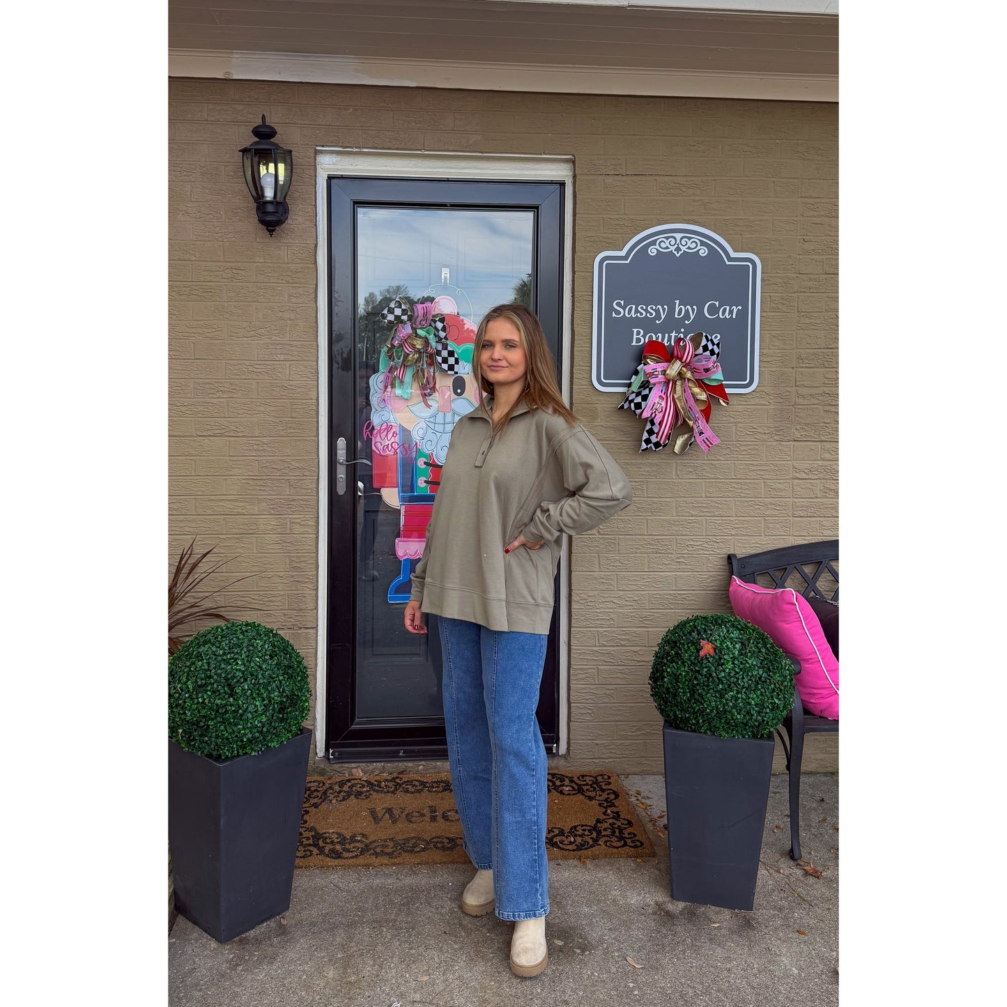 Olive Green Lounge Top