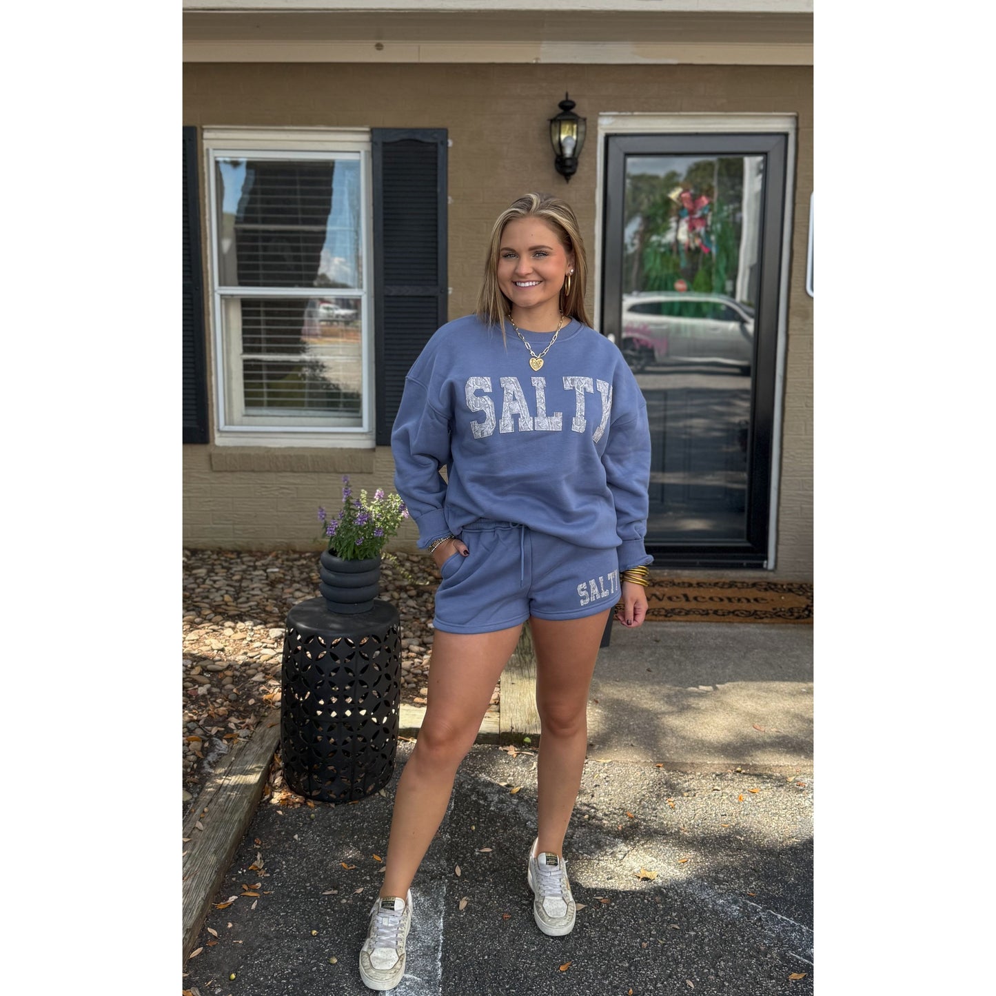 Salty Lounge Set, Dusty Blue/Camo