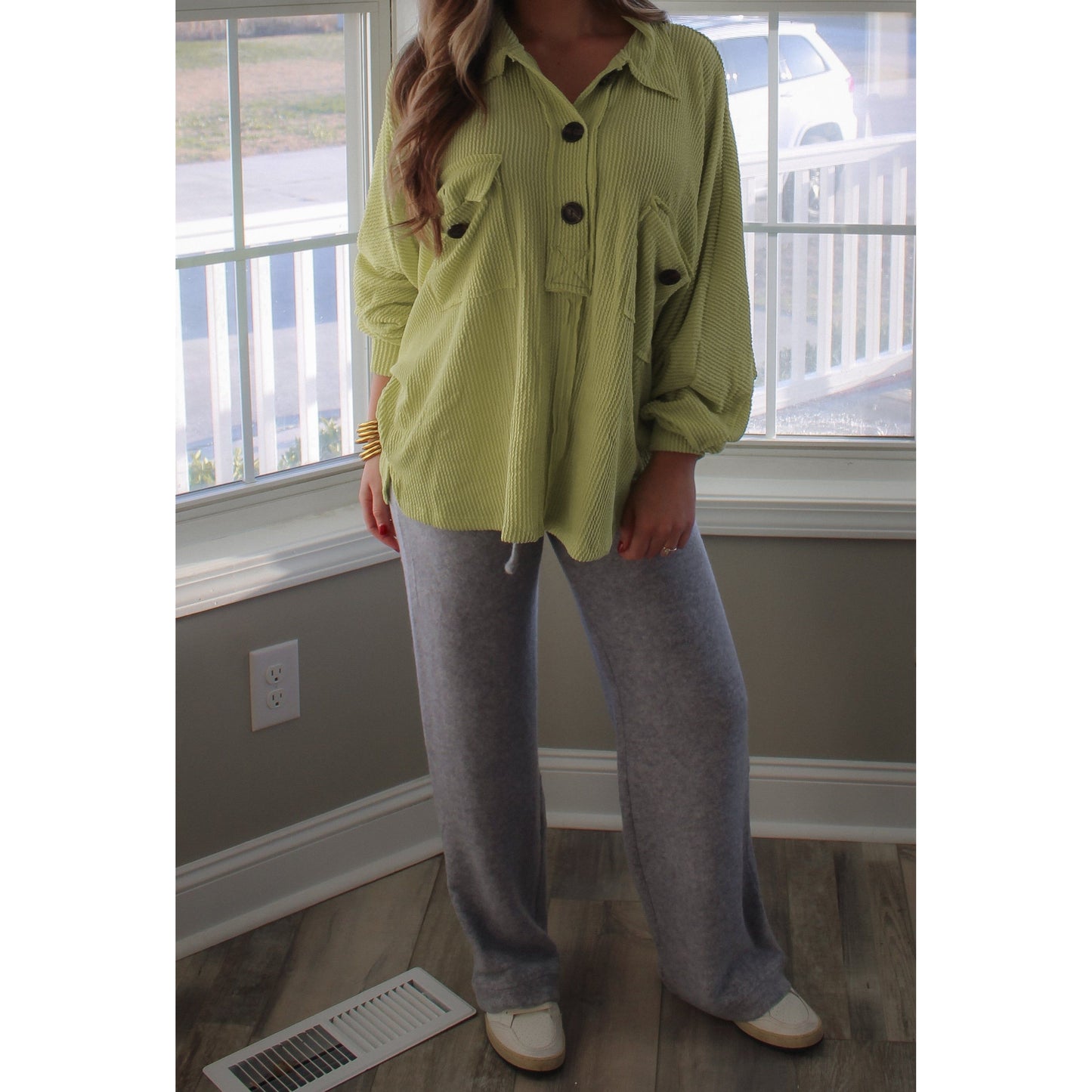 Molly Oversized Top, Lime