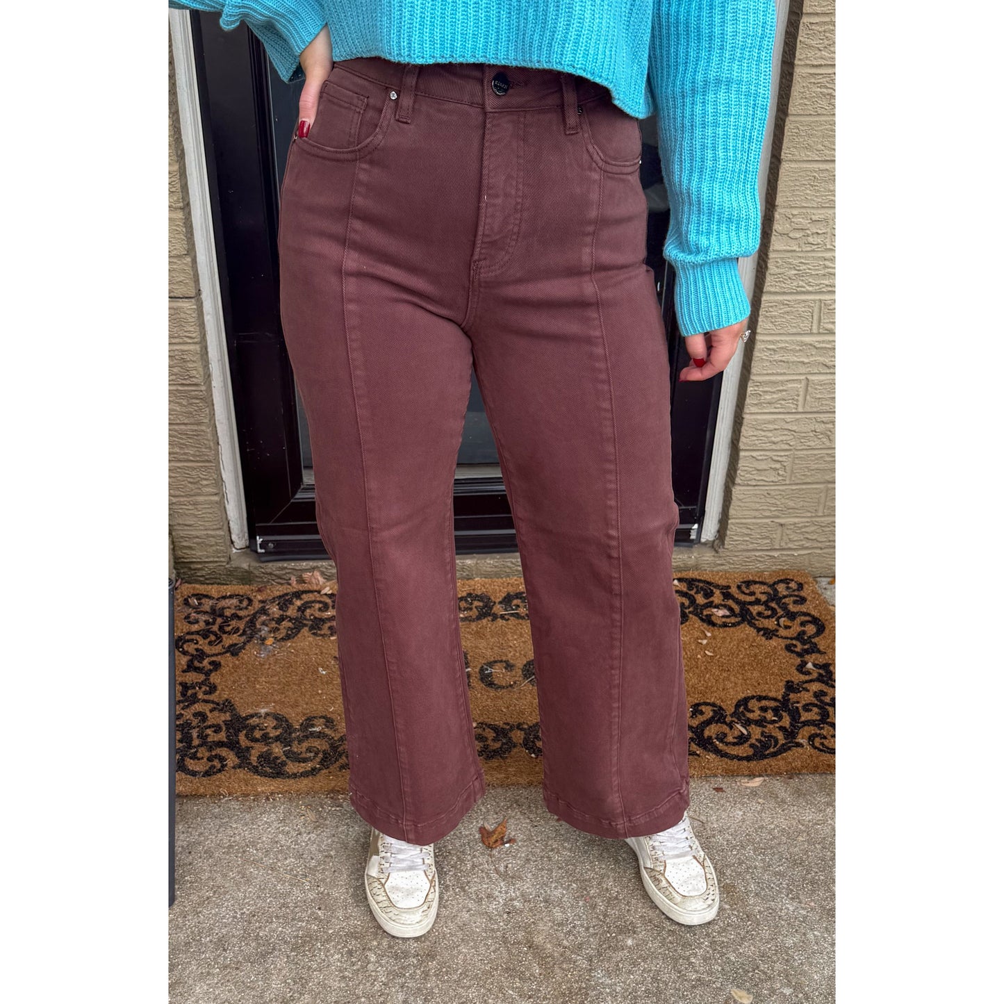 Willow High Rise Jeans, Chocolate Brown