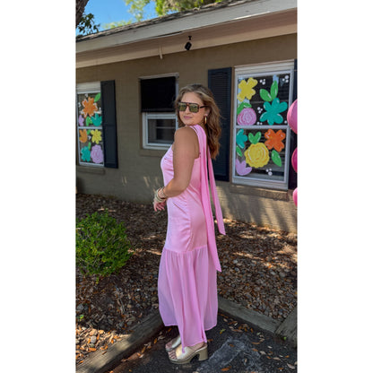 Pinky Maxi Dress w/ Scarf