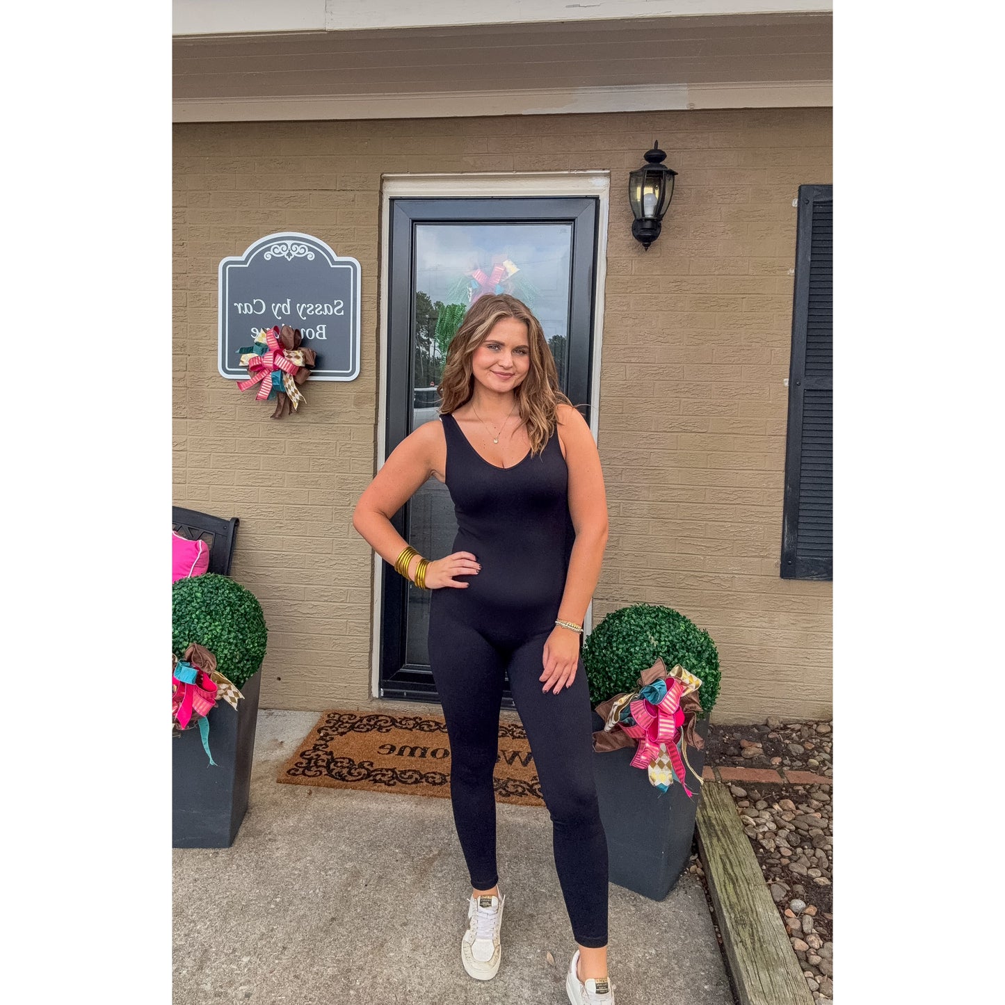 Reversible V-Neck Jumpsuit, Black