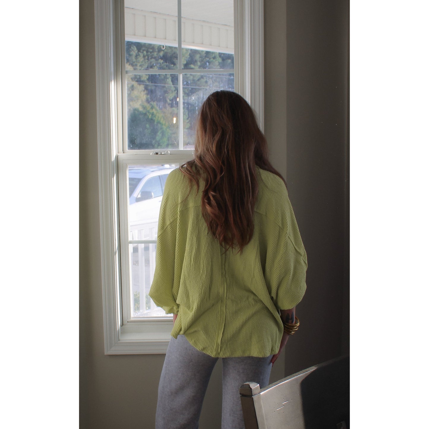 Molly Oversized Top, Lime