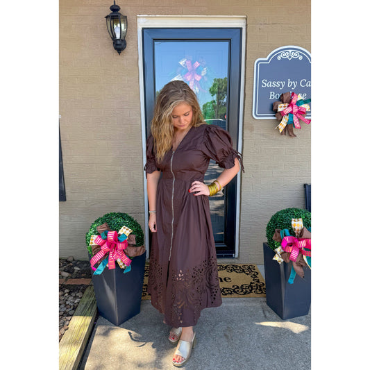 Kinsley Midi Dress, Chocolate