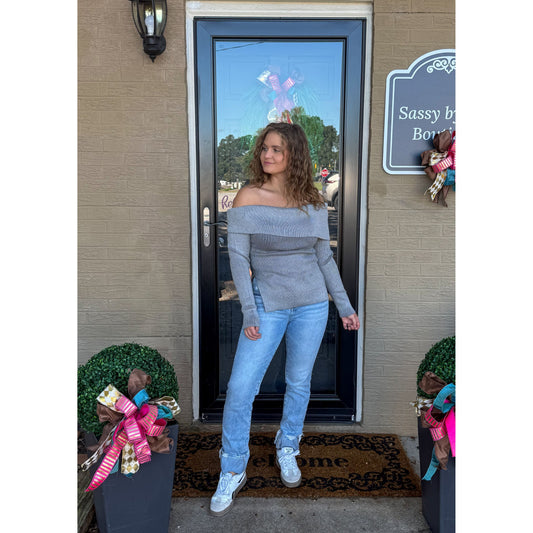 Maddie OTS Sweater, Grey