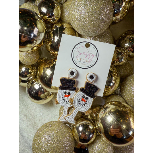 Wine Snowman Earrings