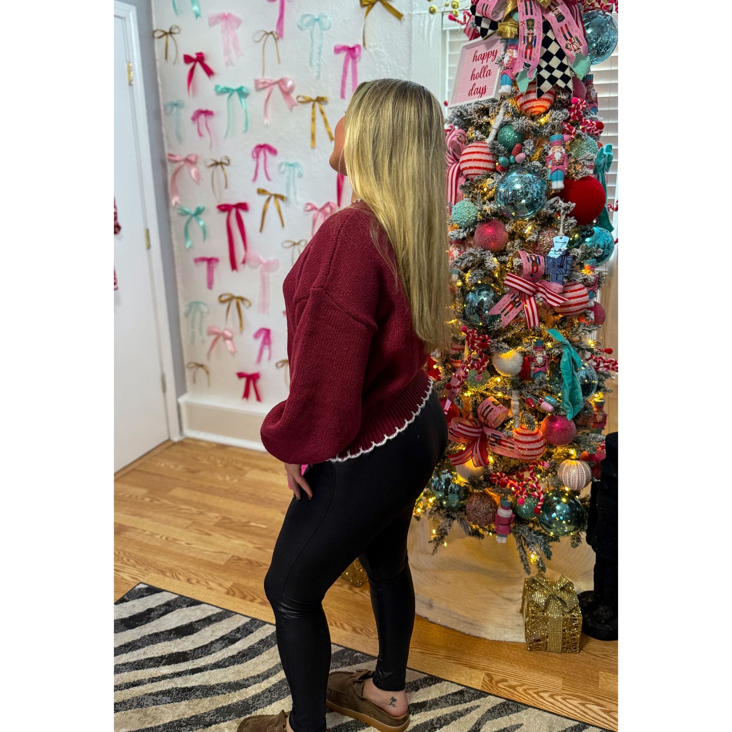 Tree Sweater, Burgundy