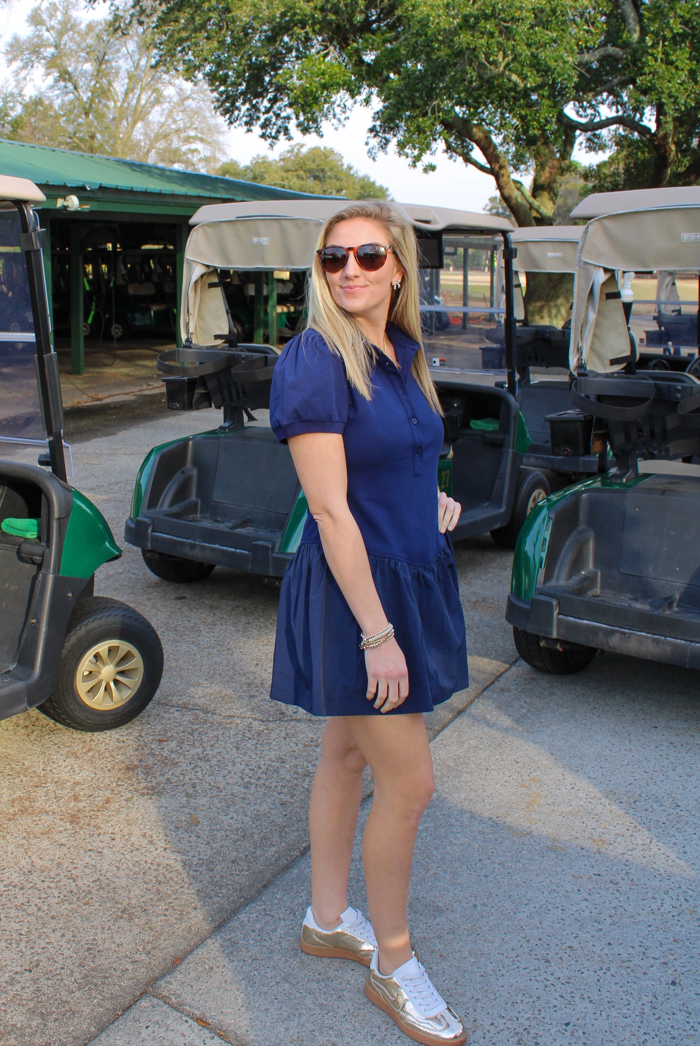 Caddy Romper, Navy