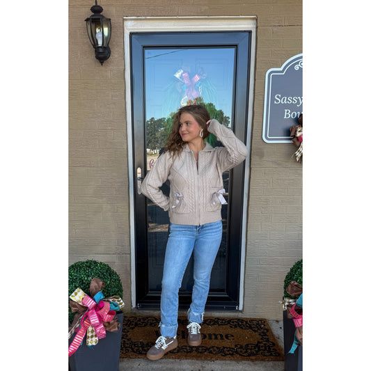 Hayden Knit Jacket, Taupe