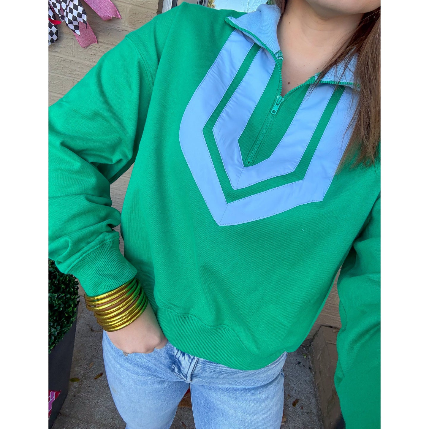 Bristol Top, Kelly Green/Blue