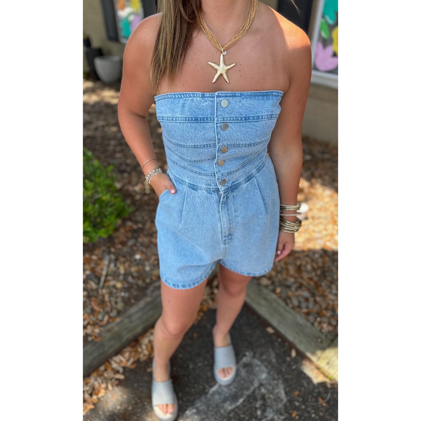 Denim Romper