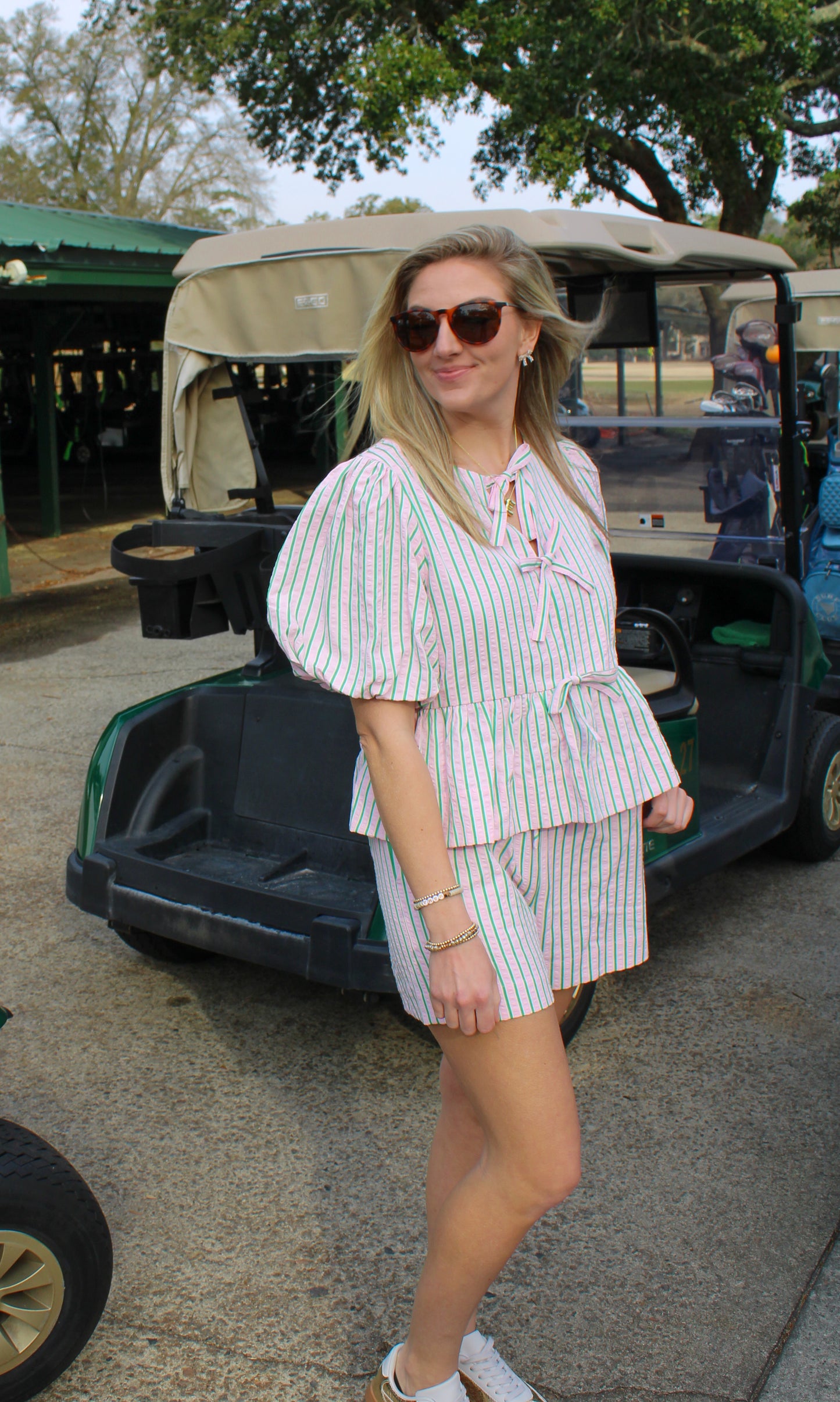 Fore Stripe Set, Light Pink/Green