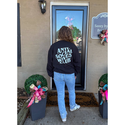Anti Social Wives Club Sweatshirt, Black/White