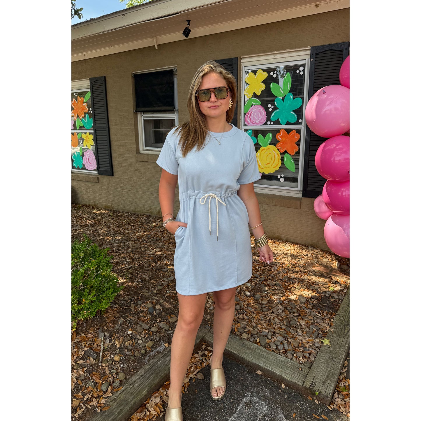 Tessa Mini Dress, Sky Blue