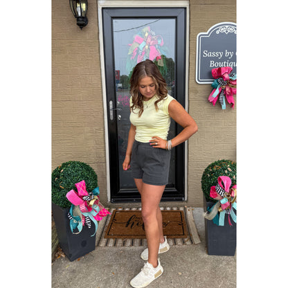 Butter Yellow Detail Top