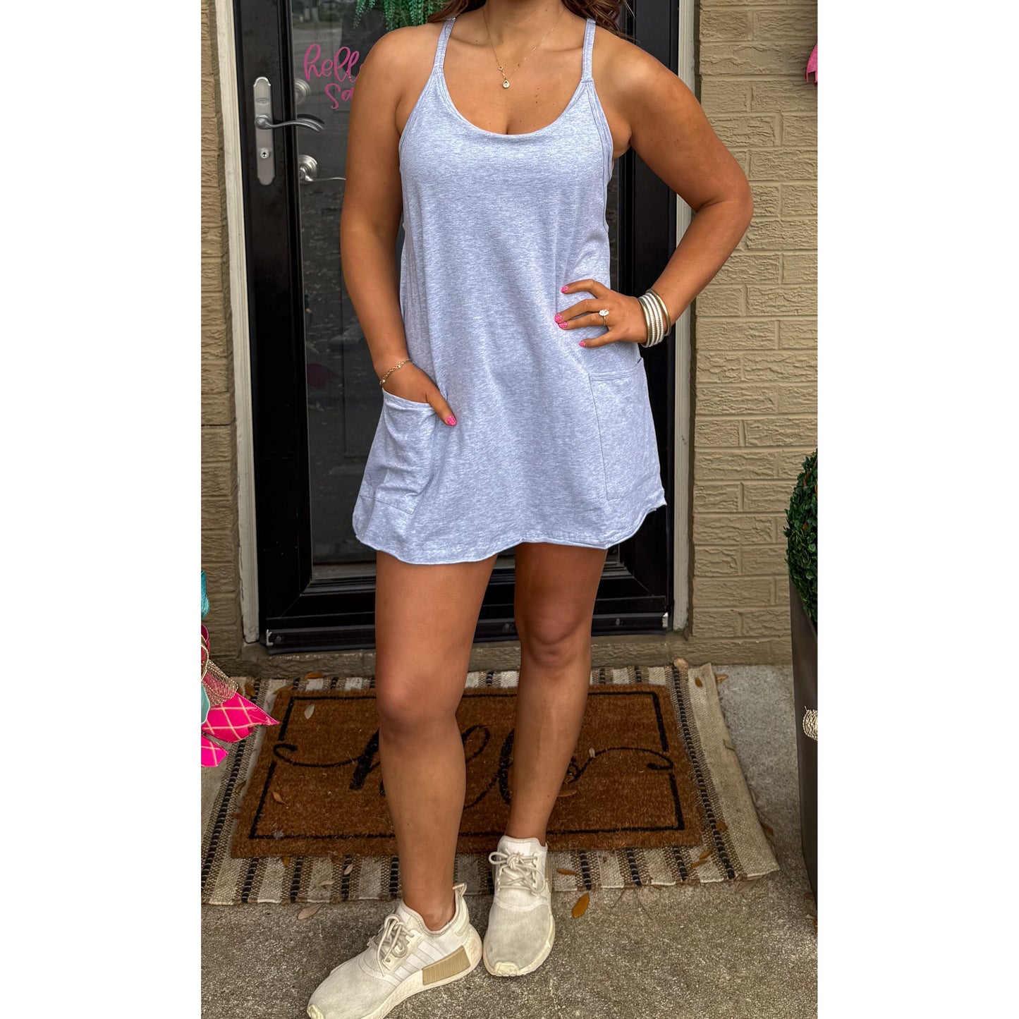Grey Romper Athleisure Dress