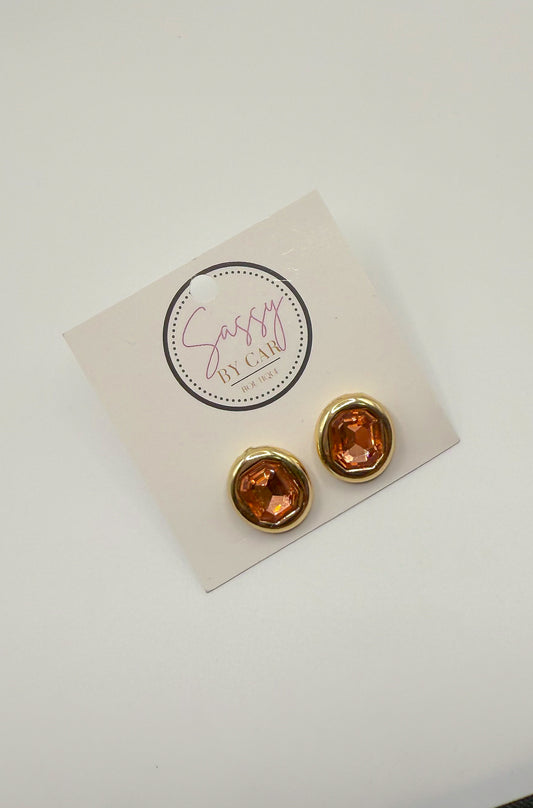 Emmy Stud Earrings, Rose Gold