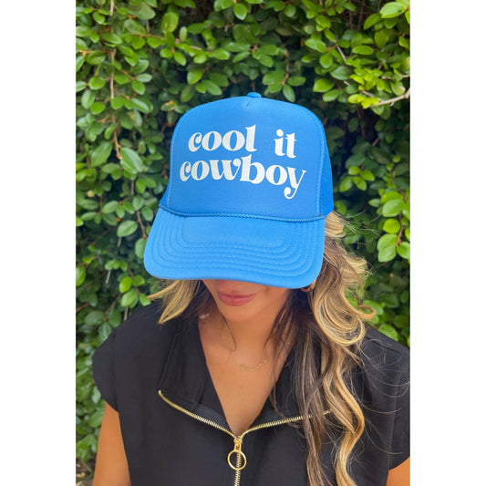 Cool it Cowboy Trucker Hat, Blue