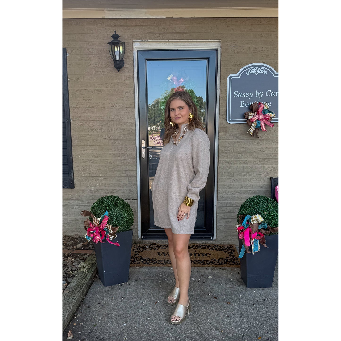 Murphy Sweater Dress, Taupe