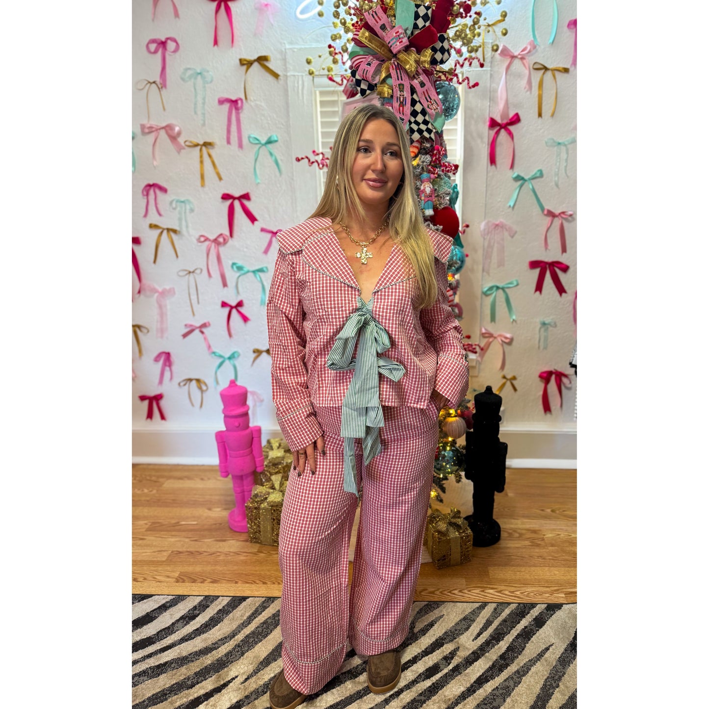 Red/Green Gingham PJ Set