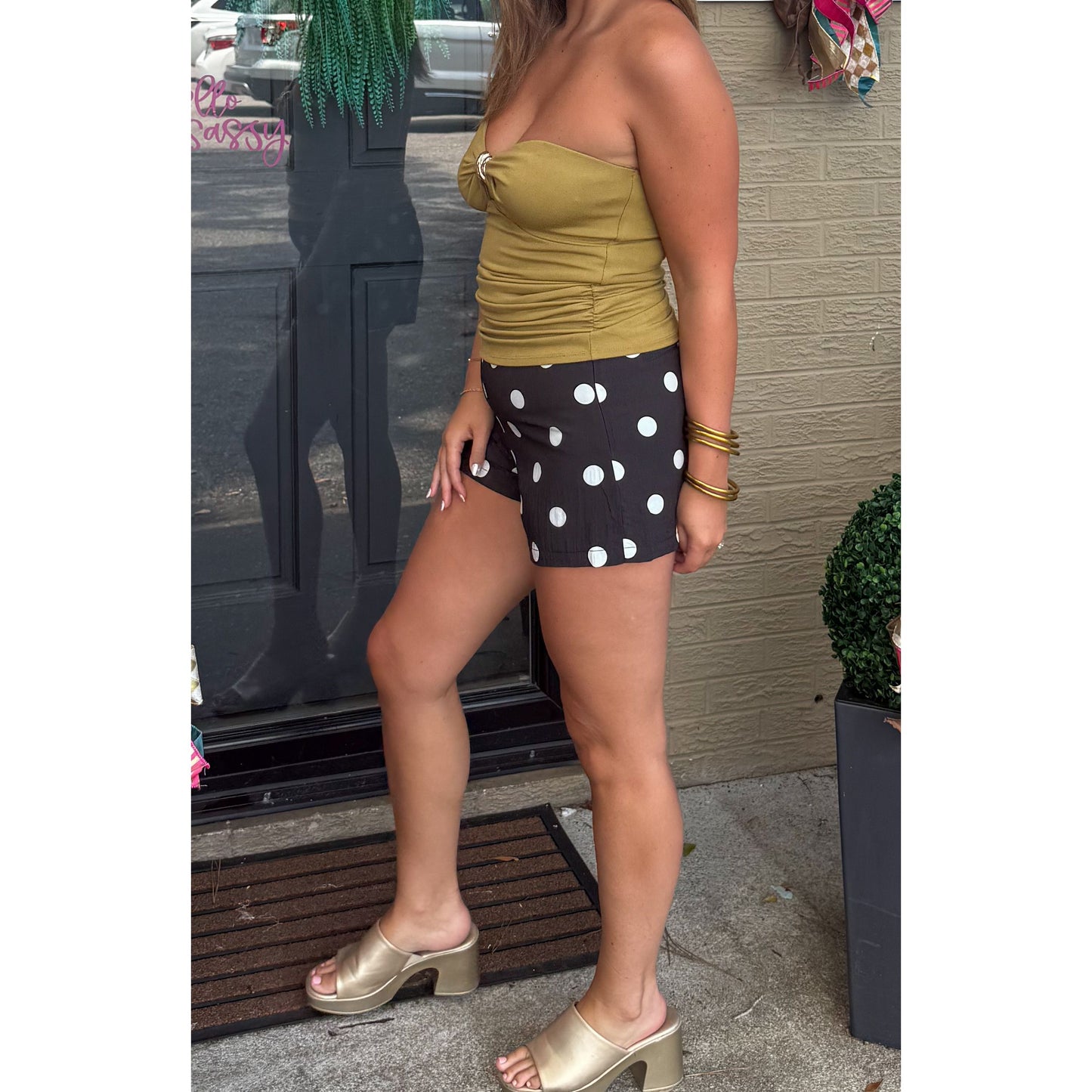 Presley Cutout Top, Olive Green