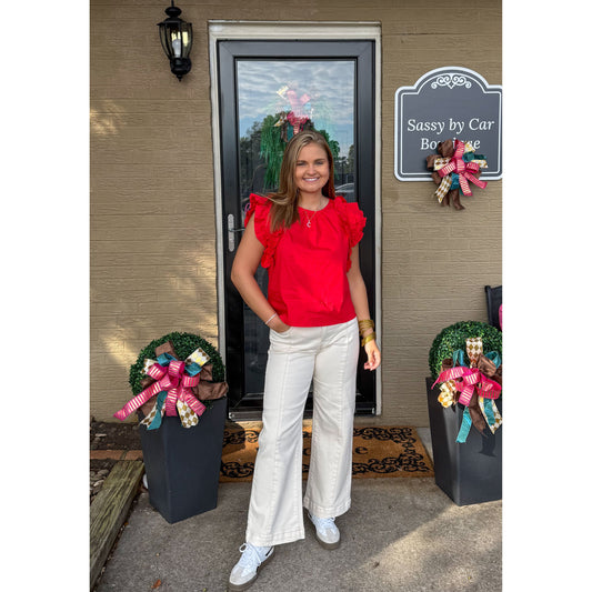 Palmer Blouse, Cherry Red