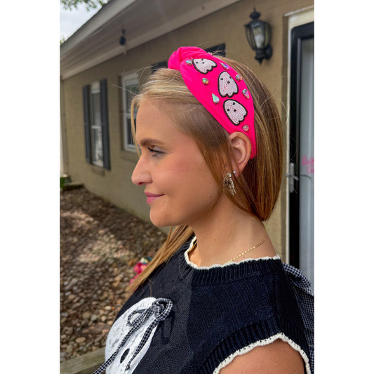 Ghost Headband, Hot Pink