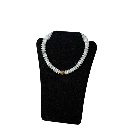Grey/White Bead Necklace