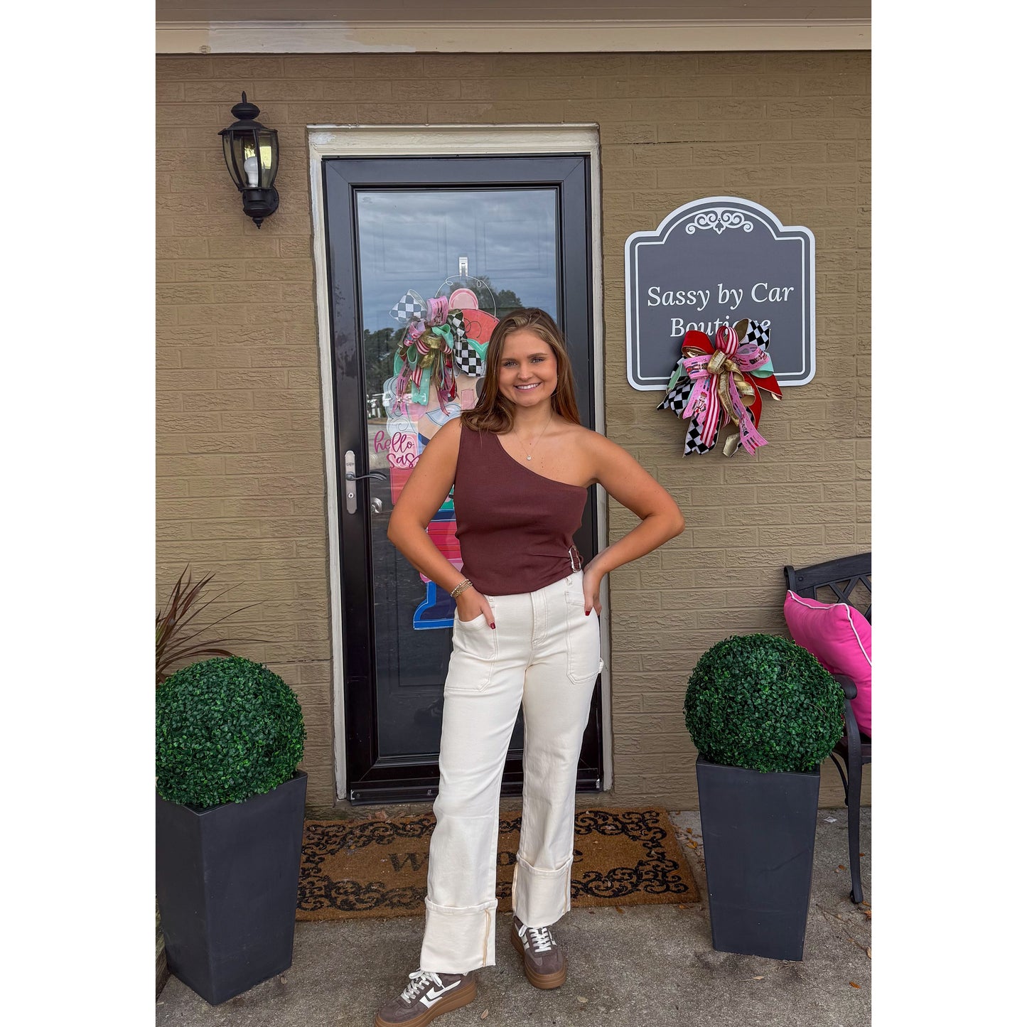 One Shoulder Detail Top