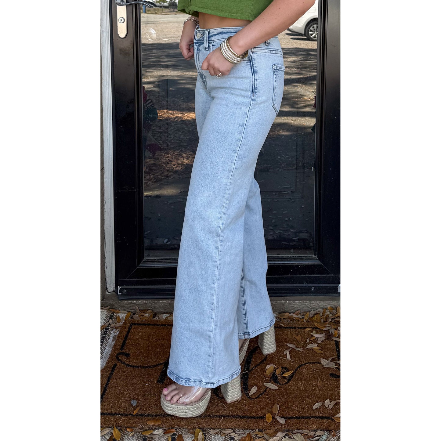 Heidi Wide Leg Jeans, Light Wash
