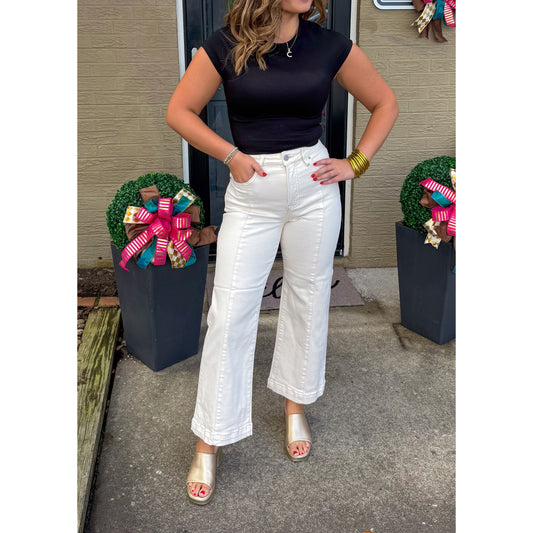 Ivory Wide Leg Jeans