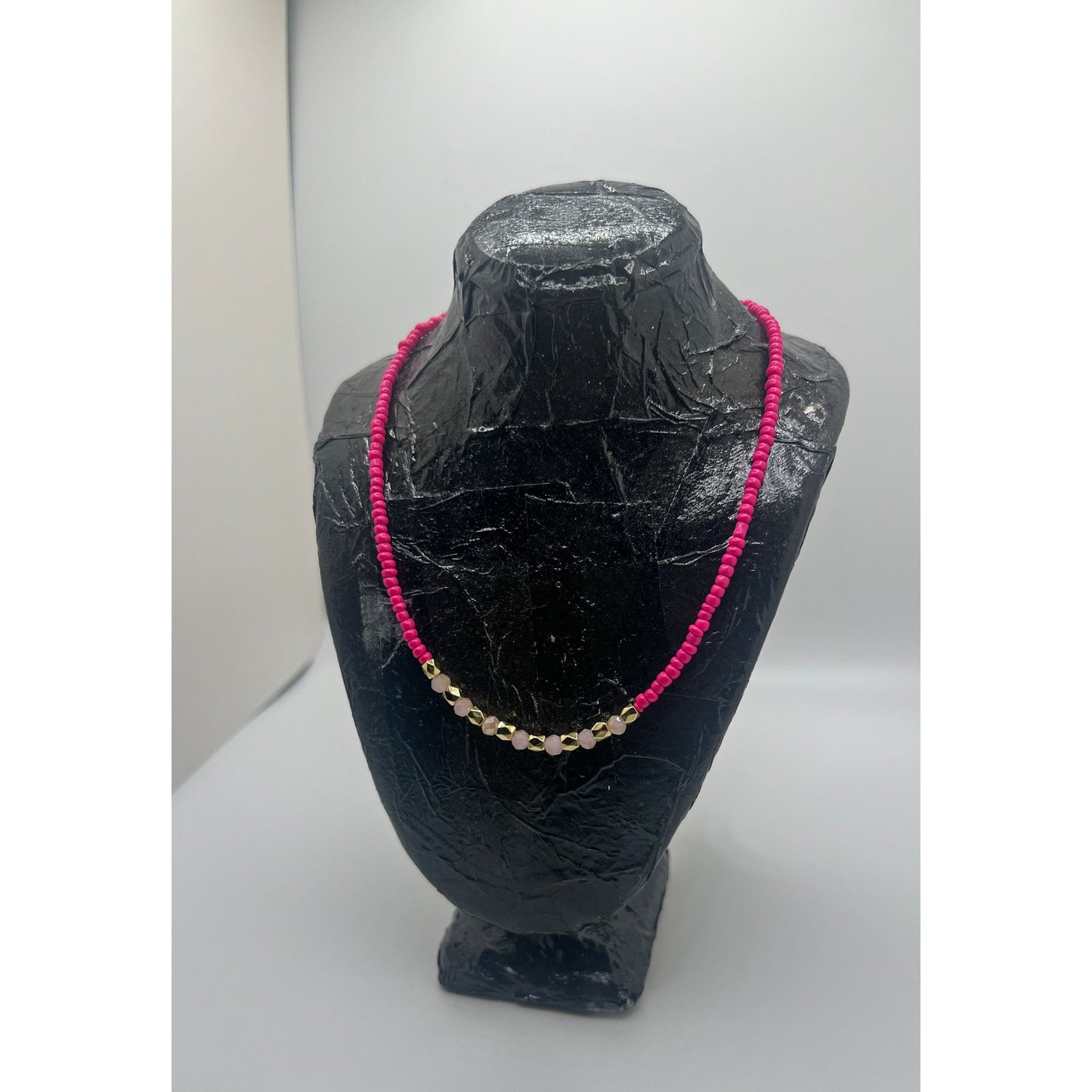 Steph Beaded Necklace, Pink