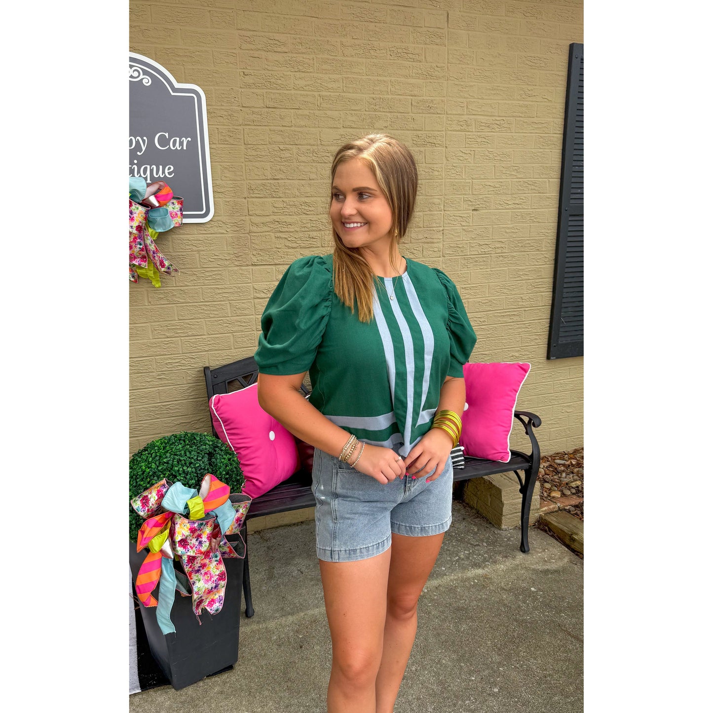Lilly Blouse, Green/Blue