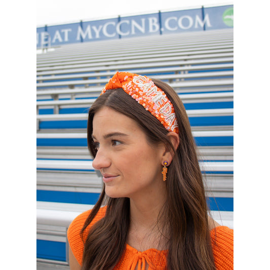 Game-Day Sequin Headband, Orange