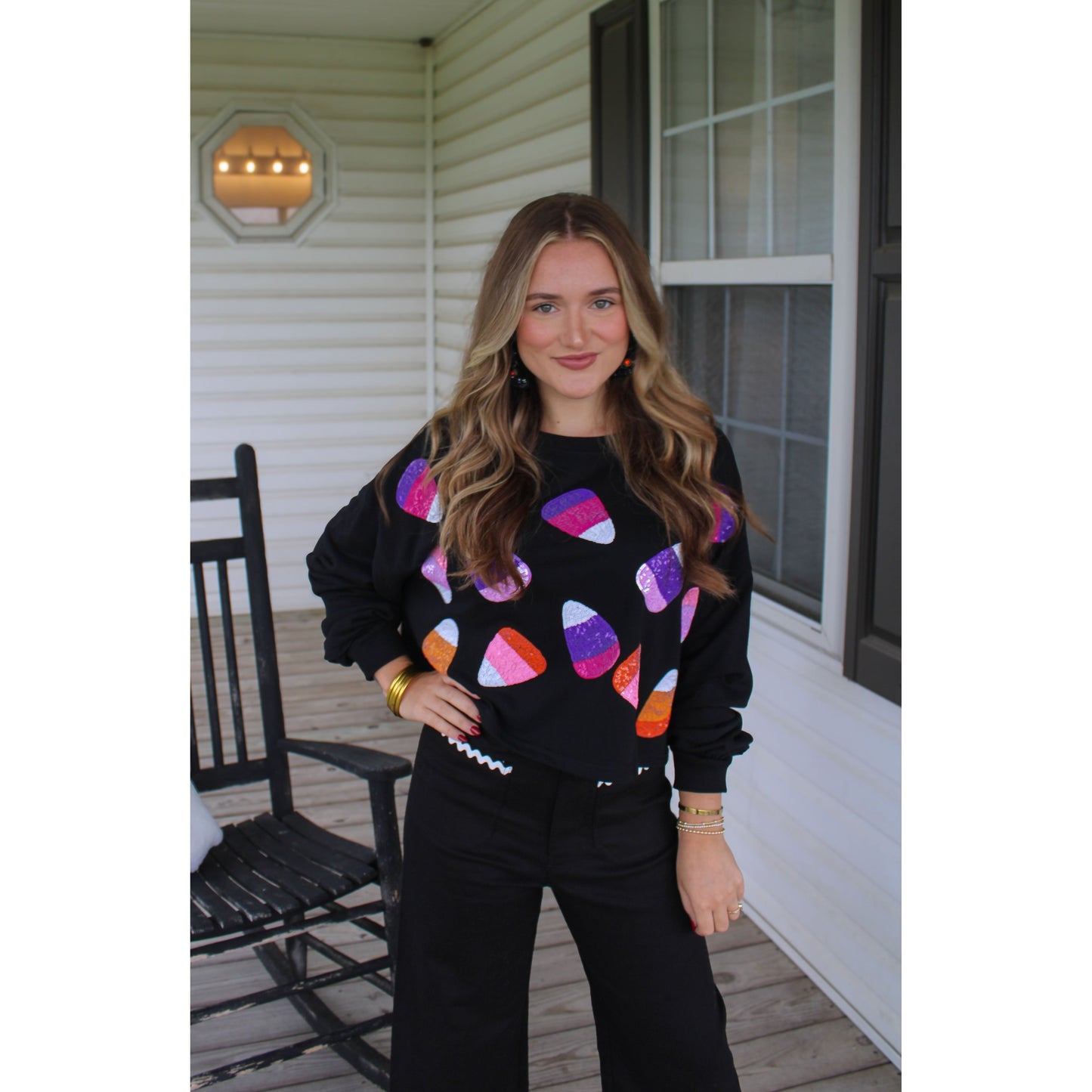 Candy Corn Sequin Sweatshirt, Multi-Color