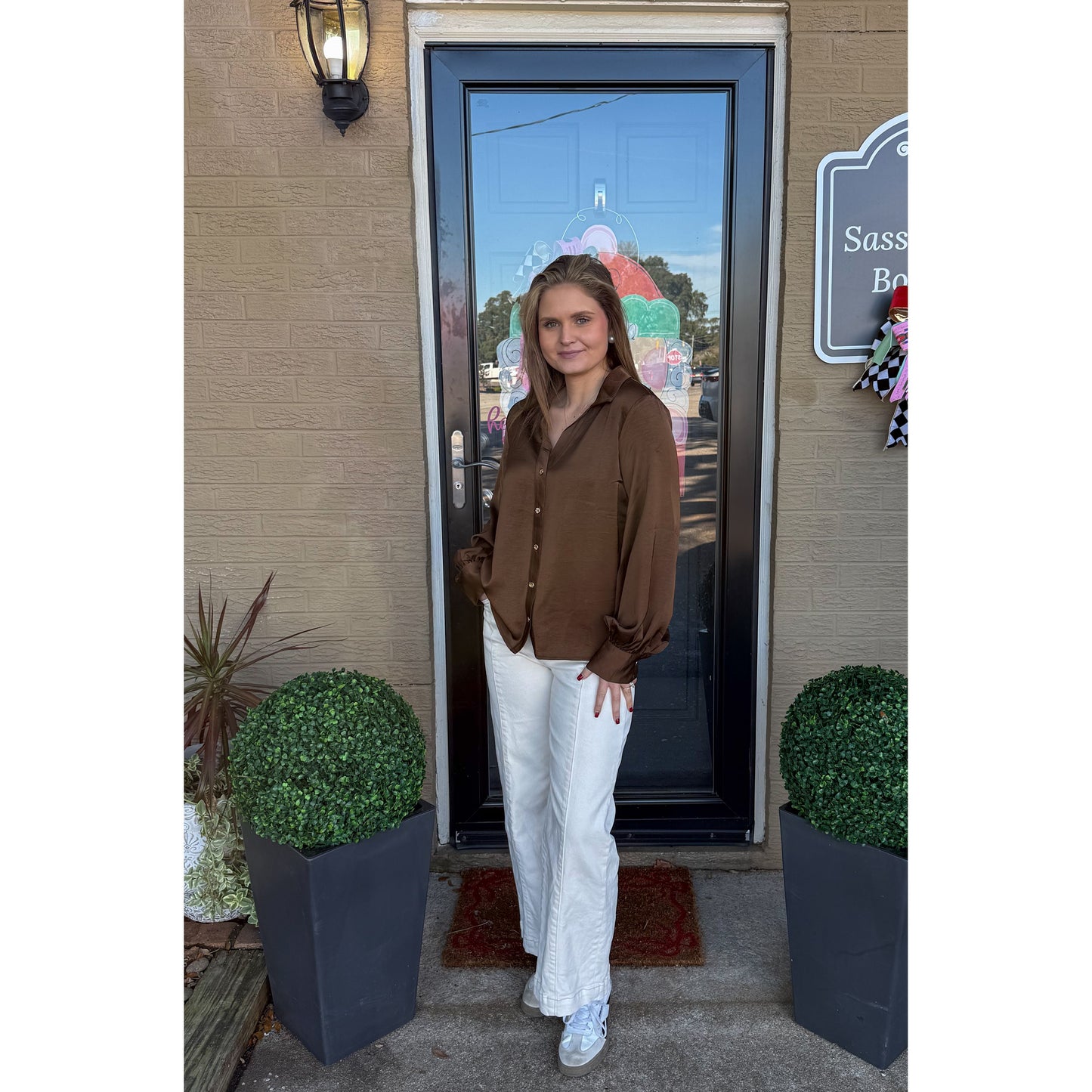 Ashley Blouse, Chocolate