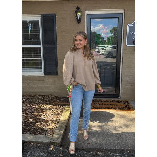 Rowan Lounge Top, Taupe