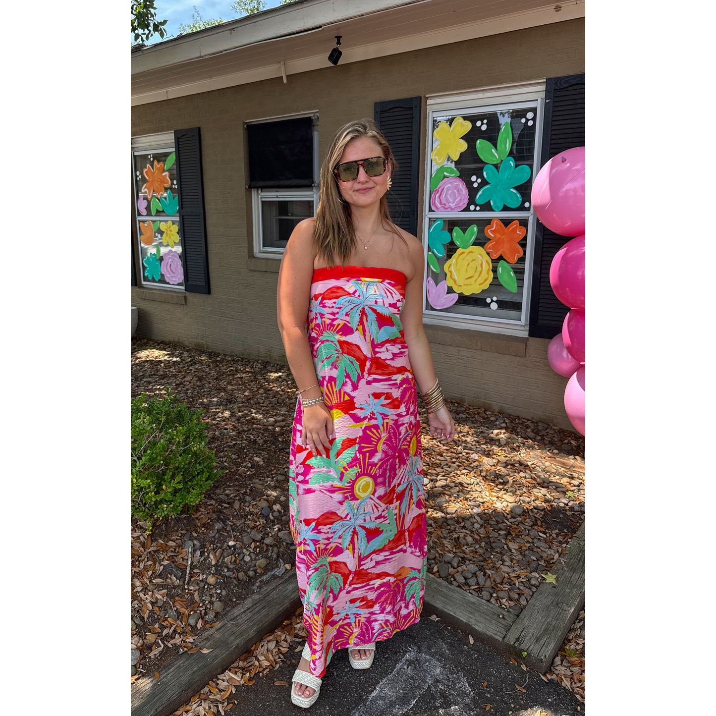 Floral Pattern Maxi Dress
