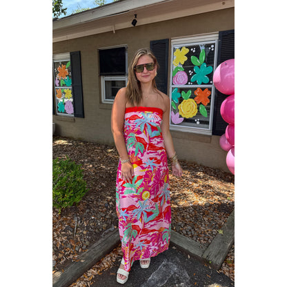 Floral Pattern Maxi Dress