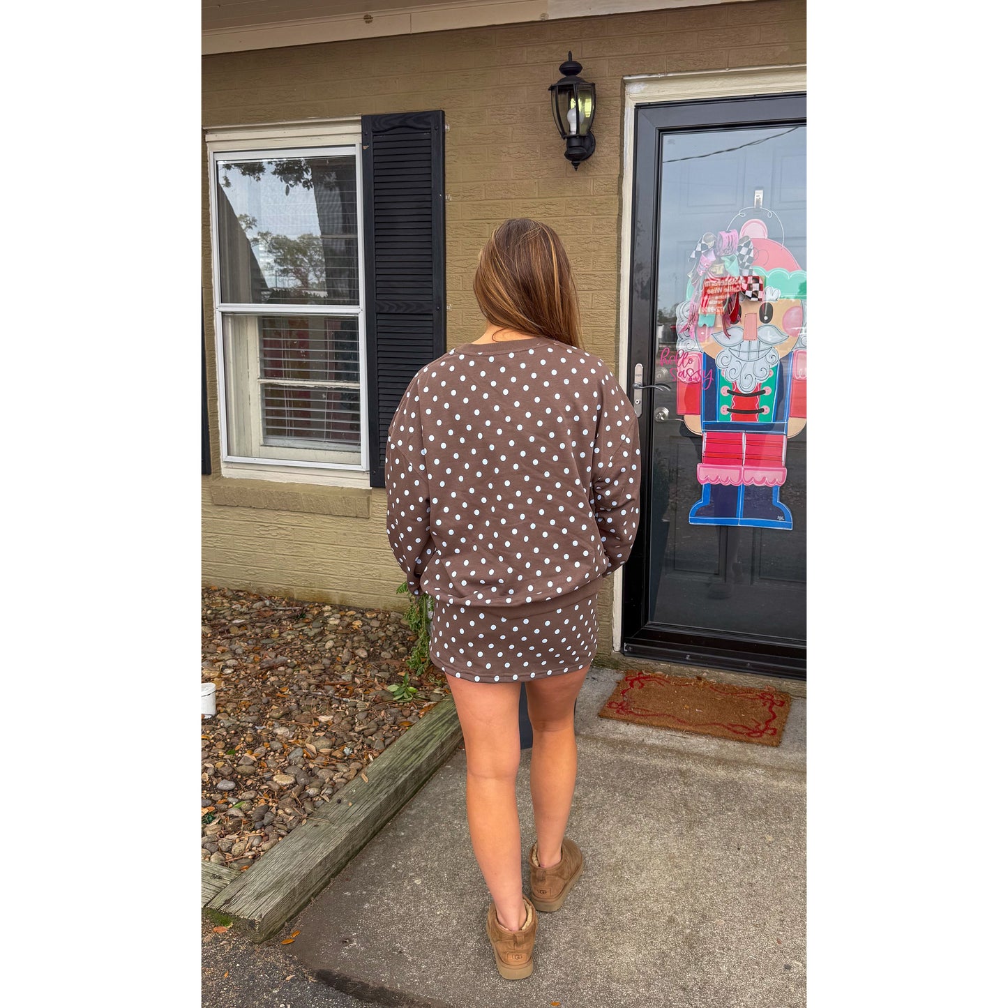 Trust the Process Polka Dot Lounge Set, Blue/Brown