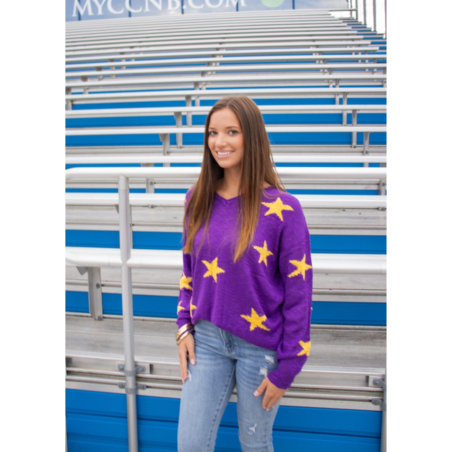 Purple/Gold Star Sweater