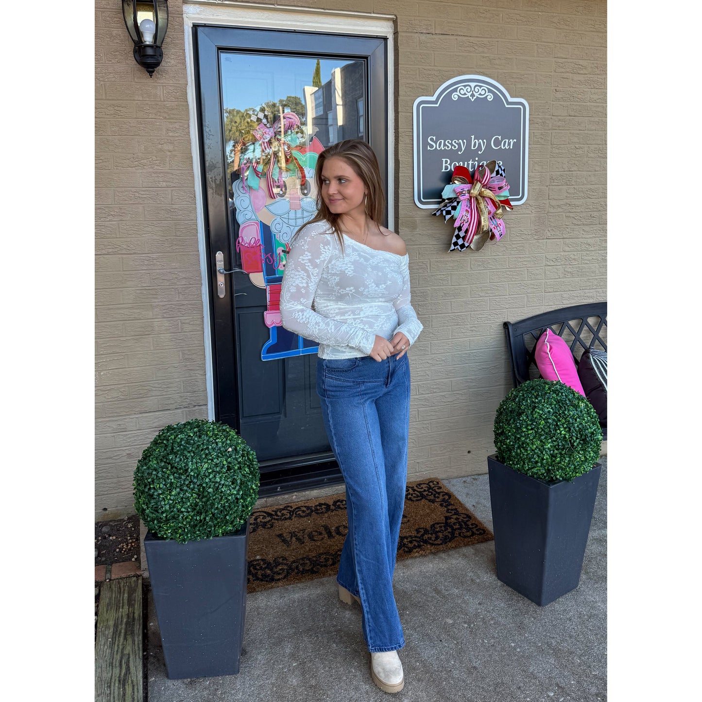 Amy Sheer Top, Cream