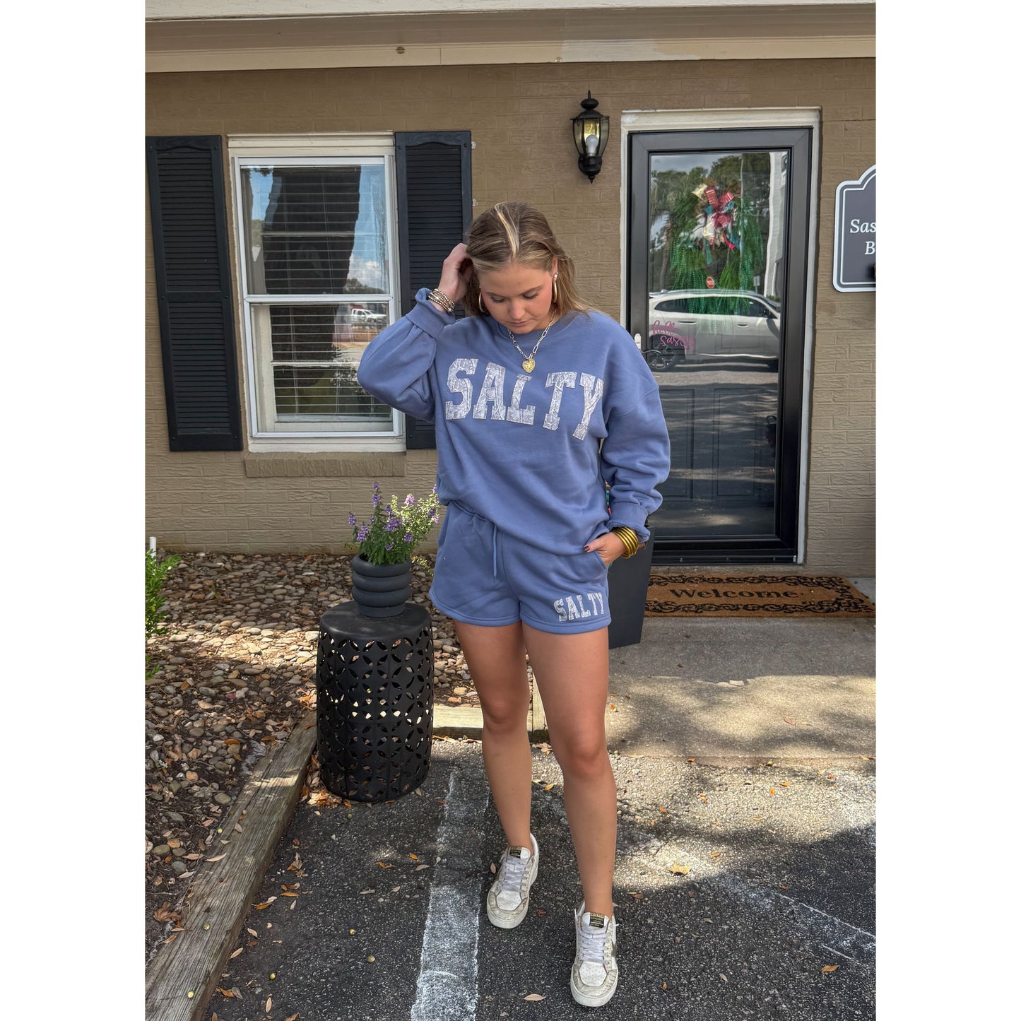 Salty Lounge Set, Dusty Blue/Camo
