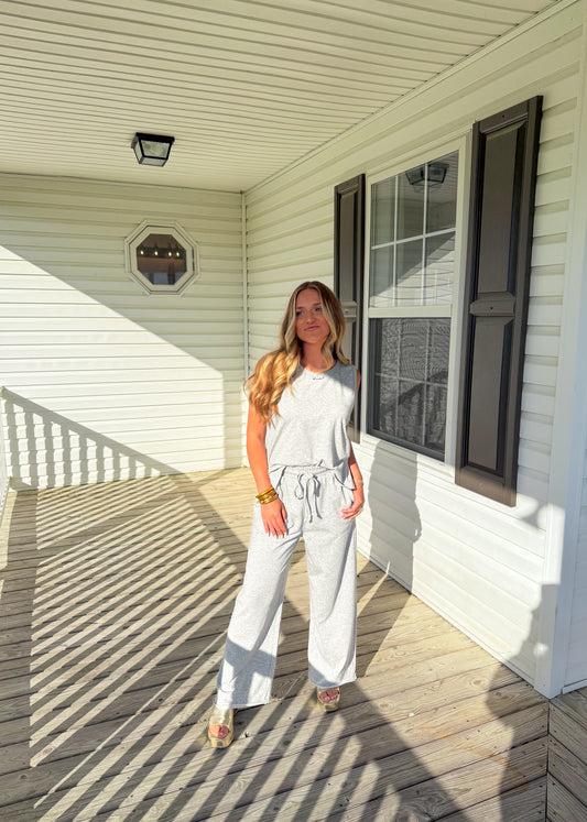 Molly Two Piece Set, Heather Gray