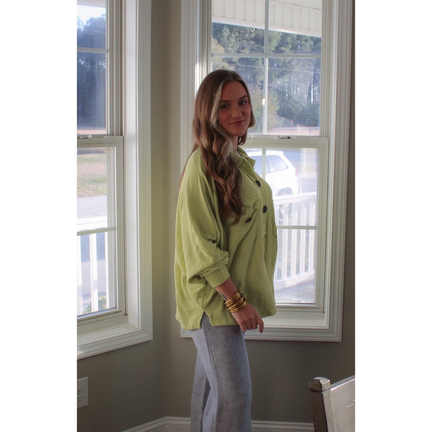 Molly Oversized Top, Lime