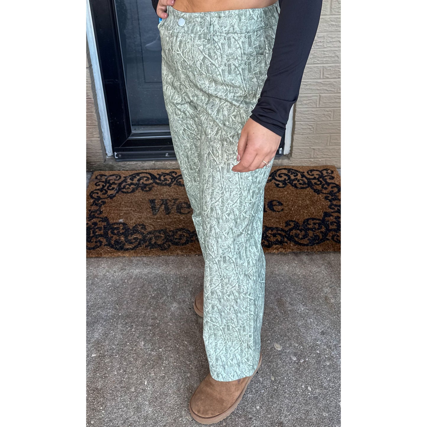 High Rise Camo Jeans