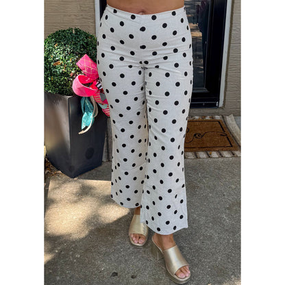 Alex Polka Dot Pants, Cream/Black